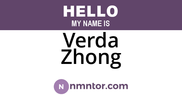 Verda Zhong