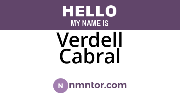 Verdell Cabral