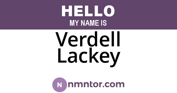 Verdell Lackey
