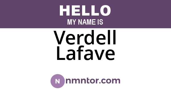 Verdell Lafave