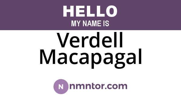 Verdell Macapagal