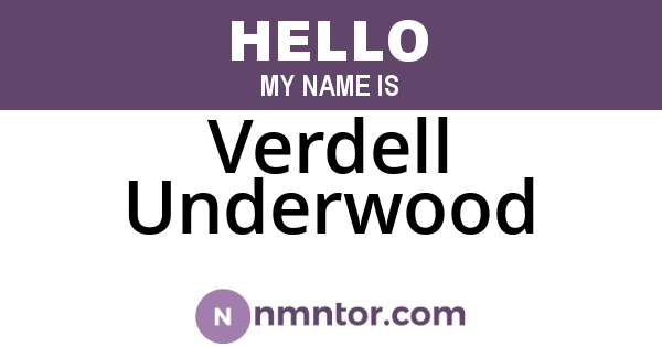 Verdell Underwood
