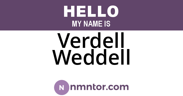 Verdell Weddell