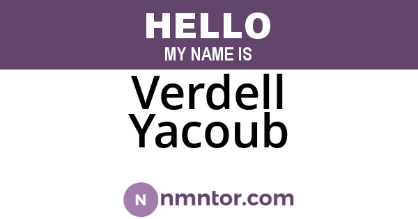 Verdell Yacoub