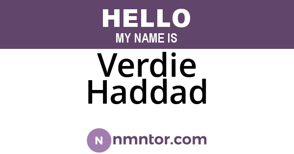 Verdie Haddad