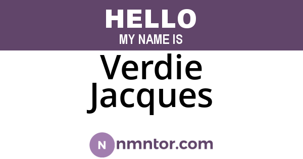 Verdie Jacques