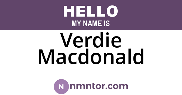 Verdie Macdonald