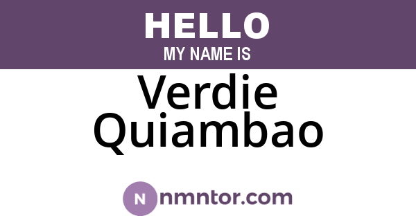 Verdie Quiambao