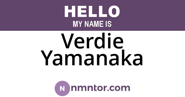 Verdie Yamanaka