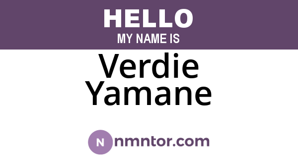Verdie Yamane