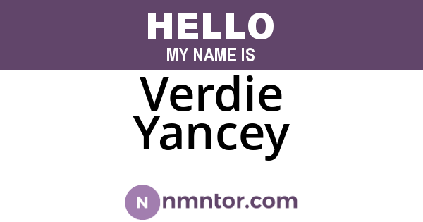 Verdie Yancey
