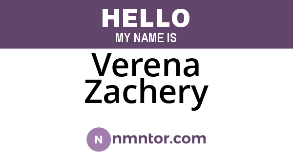 Verena Zachery