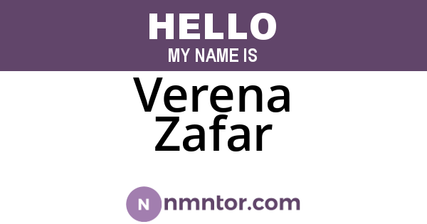Verena Zafar