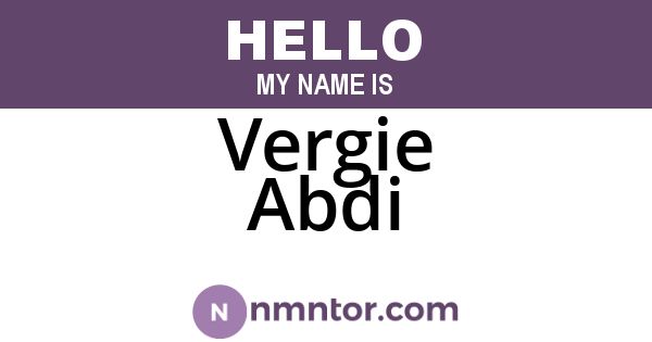 Vergie Abdi