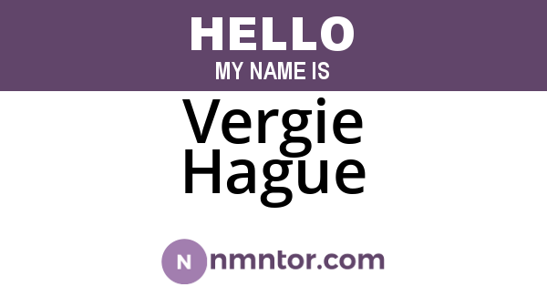 Vergie Hague
