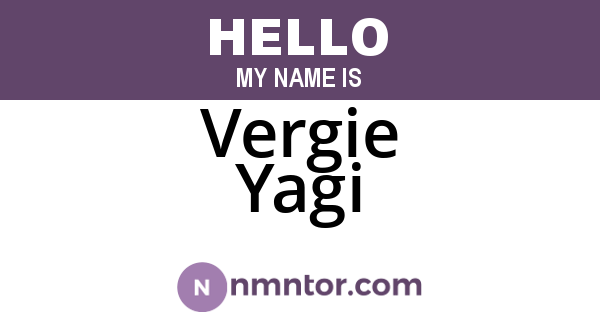 Vergie Yagi