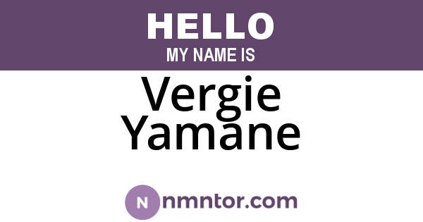 Vergie Yamane