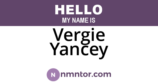 Vergie Yancey