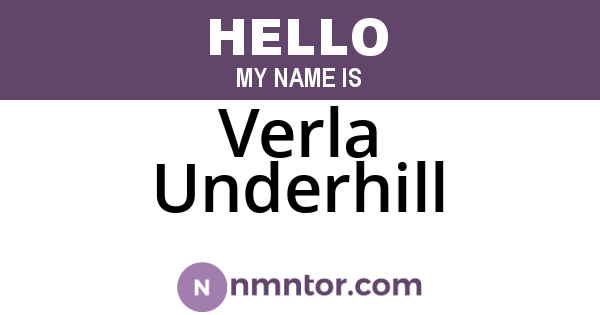 Verla Underhill
