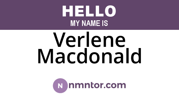 Verlene Macdonald