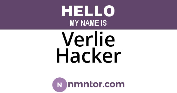 Verlie Hacker