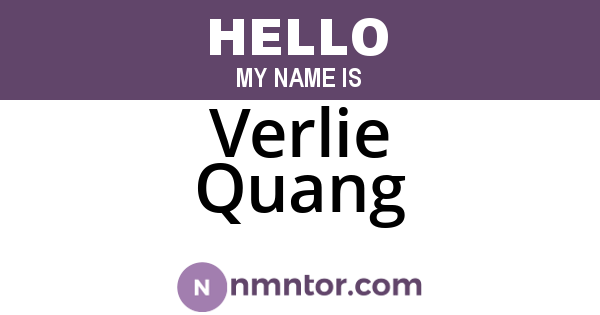 Verlie Quang