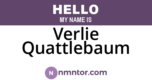Verlie Quattlebaum