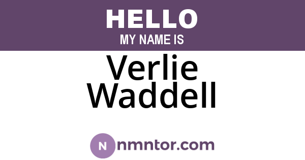 Verlie Waddell