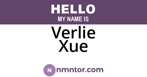 Verlie Xue