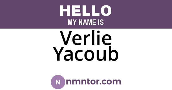 Verlie Yacoub