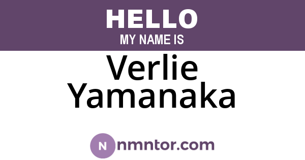 Verlie Yamanaka