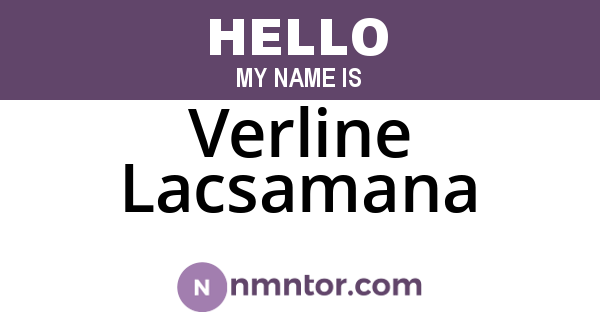 Verline Lacsamana