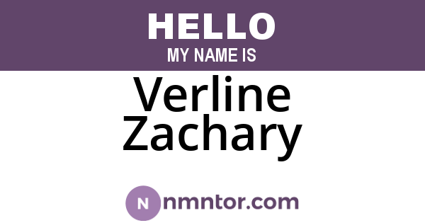 Verline Zachary