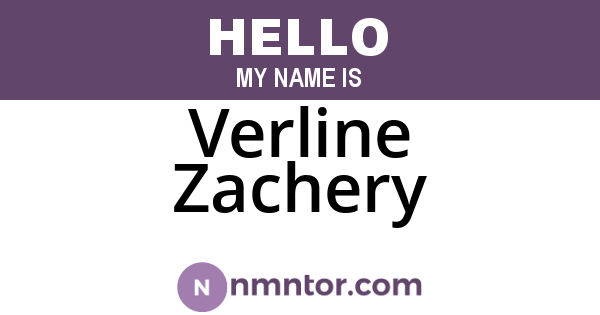 Verline Zachery