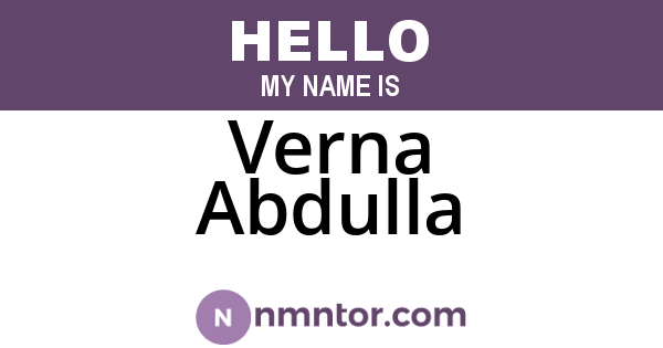 Verna Abdulla