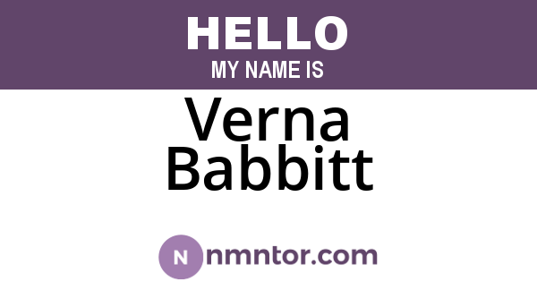 Verna Babbitt