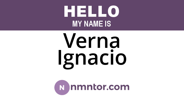Verna Ignacio