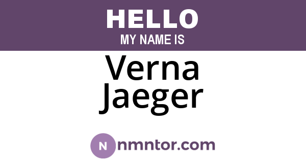 Verna Jaeger