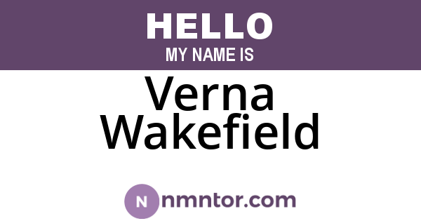 Verna Wakefield
