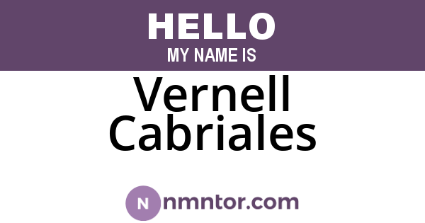 Vernell Cabriales