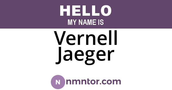 Vernell Jaeger
