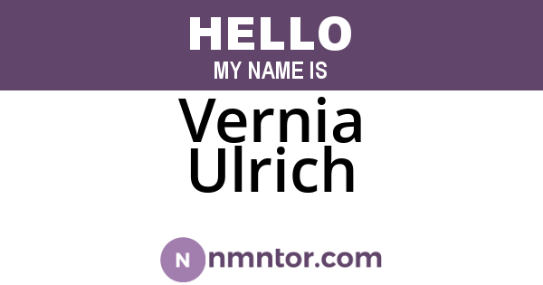 Vernia Ulrich