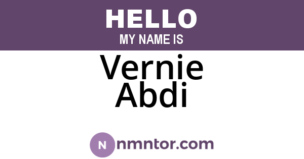 Vernie Abdi
