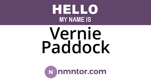 Vernie Paddock