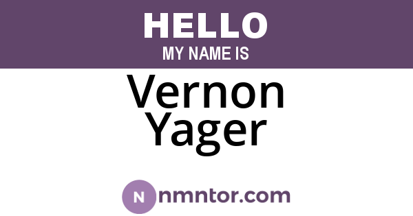 Vernon Yager