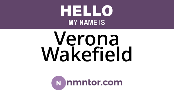 Verona Wakefield