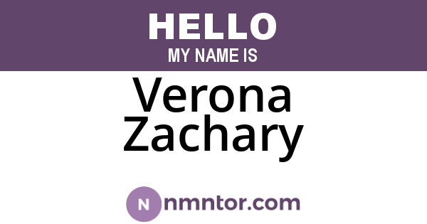 Verona Zachary