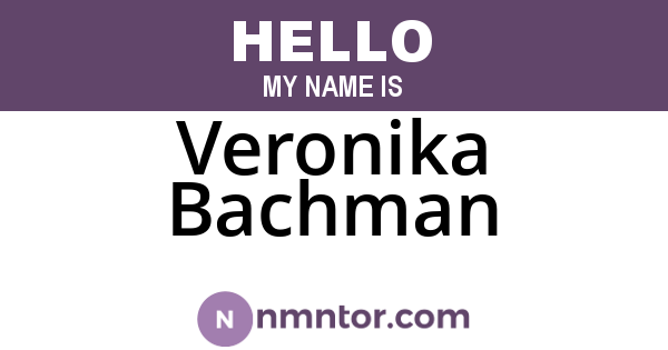 Veronika Bachman