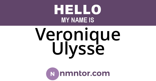Veronique Ulysse