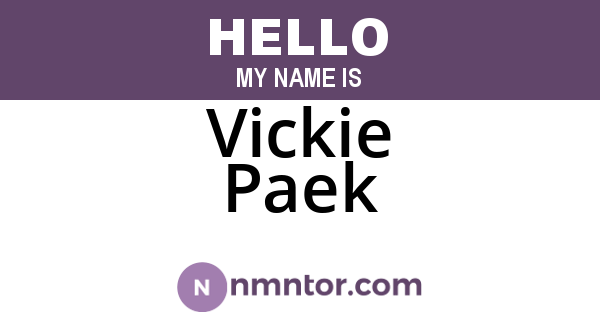 Vickie Paek